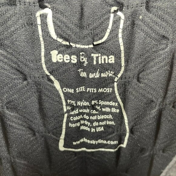 Tees by Tina Dress Women's Sz OS Black Textured Round Neck Bodycon Stretch - Picture 7 of 8